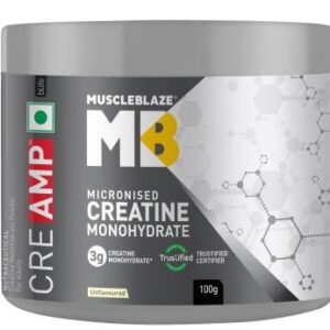 MUSCLEBLAZE Creatine Monohydrate CreAMP with CreAbsorb, Trustified Certified Creatine  (100 g, Unflavored)